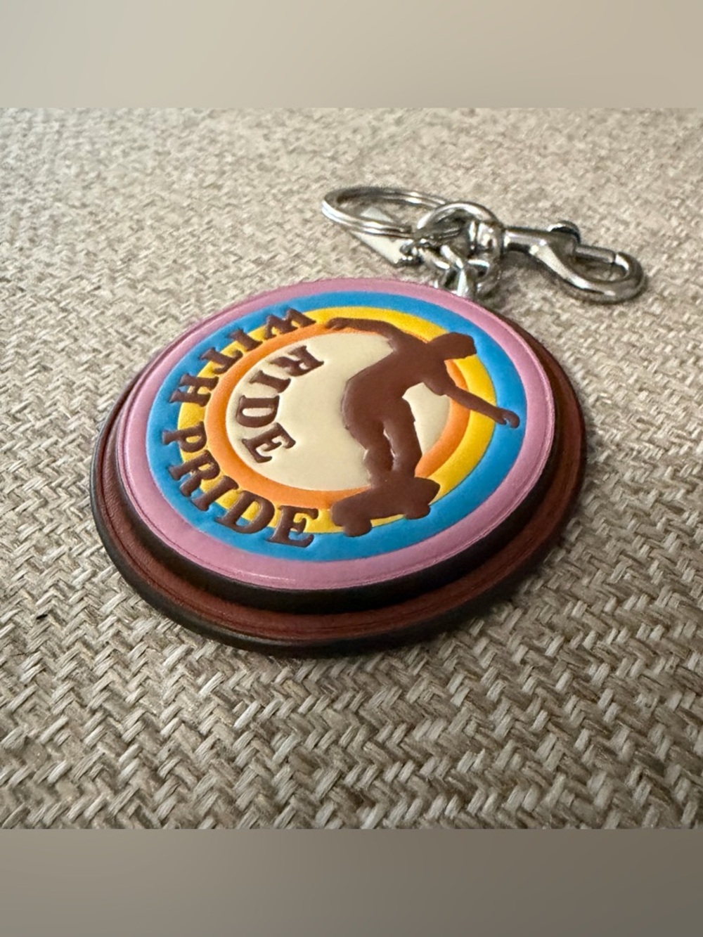NWOT Coach Ride with Price Bag Charm in Rainbow Signature Canvas - Picture 4 of 4